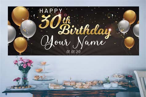 happy 30th birthday banner|personalised 30th birthday banners.